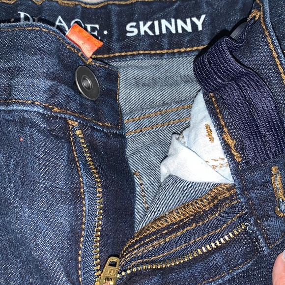 Children’s Place 8 Skinny Jeans EUC Adjustable Waist Dark Denim - Picture 3 of 12